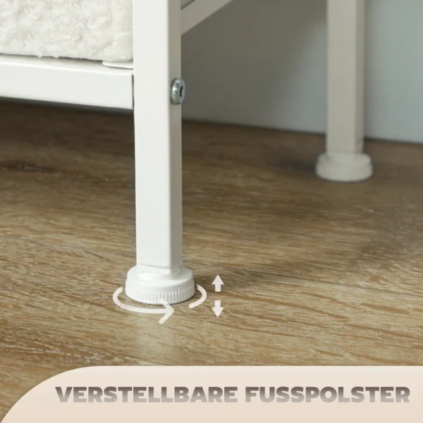 Ladekast sideboard met 9 stoffen laden, ladekast met werkblad, handvat, opbergkast voor woonkamer, slaapkamer, crèmewit 8