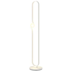 Led staande lamp, dimbare staande lamp, staande lamp met nachtlampje, voetschakelaar woonkamerlamp met glazen kap voor slaapkamer, wit 1