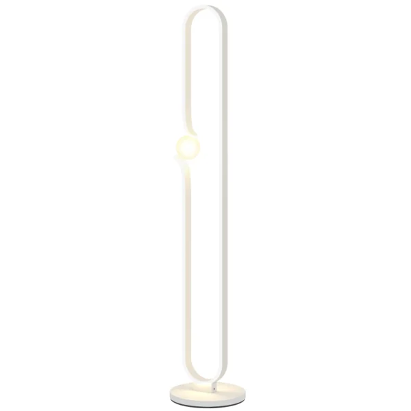 Led staande lamp, dimbare staande lamp, staande lamp met nachtlampje, voetschakelaar woonkamerlamp met glazen kap voor slaapkamer, wit 1