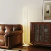 Led staande lamp, dimbare staande lamp, staande lamp met nachtlampje, voetschakelaar woonkamerlamp met glazen kap voor slaapkamer, wit 10