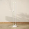 Led staande lamp, dimbare staande lamp, staande lamp met nachtlampje, voetschakelaar woonkamerlamp met glazen kap voor slaapkamer, wit 4