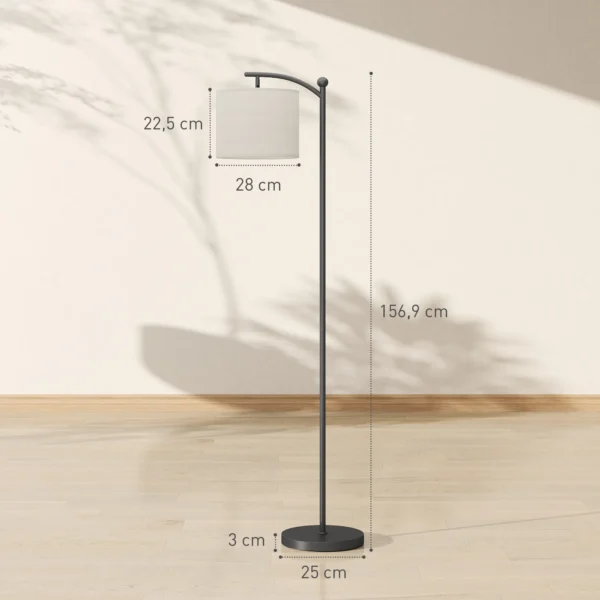 Led staande lamp traploos dimbaar staande lamp met stoffen lampenkap, voetschakelaar, staande lamp met 11 instelbare helderheidsniveaus, timer voor woonkamer zwart 4