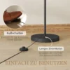 Led staande lamp traploos dimbaar staande lamp met stoffen lampenkap, voetschakelaar, staande lamp met 11 instelbare helderheidsniveaus, timer voor woonkamer zwart 6