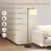 Led staande lamp traploos dimbaar staande lamp met stoffen lampenkap, voetschakelaar, staande lamp met 11 instelbare helderheidsniveaus, timer voor woonkamer zwart 8