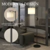 Led staande lamp traploos dimbaar staande lamp met stoffen lampenkap, voetschakelaar, staande lamp met 11 instelbare helderheidsniveaus, timer voor woonkamer zwart 9