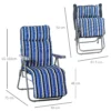 Ligstoel 2 delige set zonneligstoel met kussen inklapbaar verstelbare rugleuning staal polyester blauw 60x75x65 102cm voor tuin terras 4
