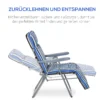 Ligstoel 2 delige set zonneligstoel met kussen inklapbaar verstelbare rugleuning staal polyester blauw 60x75x65 102cm voor tuin terras 5