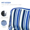 Ligstoel 2 delige set zonneligstoel met kussen inklapbaar verstelbare rugleuning staal polyester blauw 60x75x65 102cm voor tuin terras 6