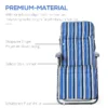 Ligstoel 2 delige set zonneligstoel met kussen inklapbaar verstelbare rugleuning staal polyester blauw 60x75x65 102cm voor tuin terras 8