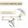Ligstoel tuinligstoel inklapbaar met zonnescherm, wellnessligstoel strandligstoel beige 187 x 58 x 36 cm voor ontspannen uren in de buitenlucht 5