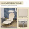 Ligstoel tuinligstoel inklapbaar met zonnescherm, wellnessligstoel strandligstoel beige 187 x 58 x 36 cm voor ontspannen uren in de buitenlucht 8