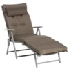 Ligstoel tuinligstoel inklapbaar verstelbaar met kussen bruin zilver 137x63,5x100,5cm voor strand & tuin 1