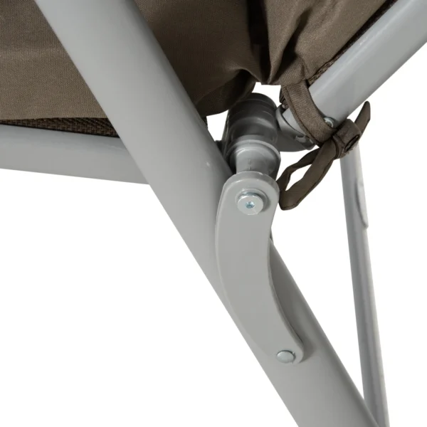 Ligstoel tuinligstoel inklapbaar verstelbaar met kussen bruin zilver 137x63,5x100,5cm voor strand & tuin 10