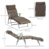 Ligstoel tuinligstoel inklapbaar verstelbaar met kussen bruin zilver 137x63,5x100,5cm voor strand & tuin 4
