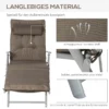 Ligstoel tuinligstoel inklapbaar verstelbaar met kussen bruin zilver 137x63,5x100,5cm voor strand & tuin 8