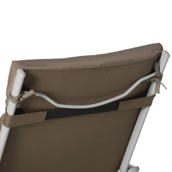 Ligstoel tuinligstoel inklapbaar verstelbaar met kussen bruin zilver 137x63,5x100,5cm voor strand & tuin 9