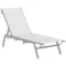 Ligstoel tuinstoel met kussen verstelbare 5 traps rugleuning metaal netstof crèmewit 170x58x97cm voor terras & balkon 1