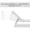 Ligstoel tuinstoel met kussen verstelbare 5 traps rugleuning metaal netstof crèmewit 170x58x97cm voor terras & balkon 5