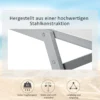 Ligstoel tuinstoel met kussen verstelbare 5 traps rugleuning metaal netstof crèmewit 170x58x97cm voor terras & balkon 6