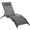 Ligstoel tuinstoel relaxstoel ligstoel alu verstelbaar grijs 171x64x82 cm voor terras & balkon 1