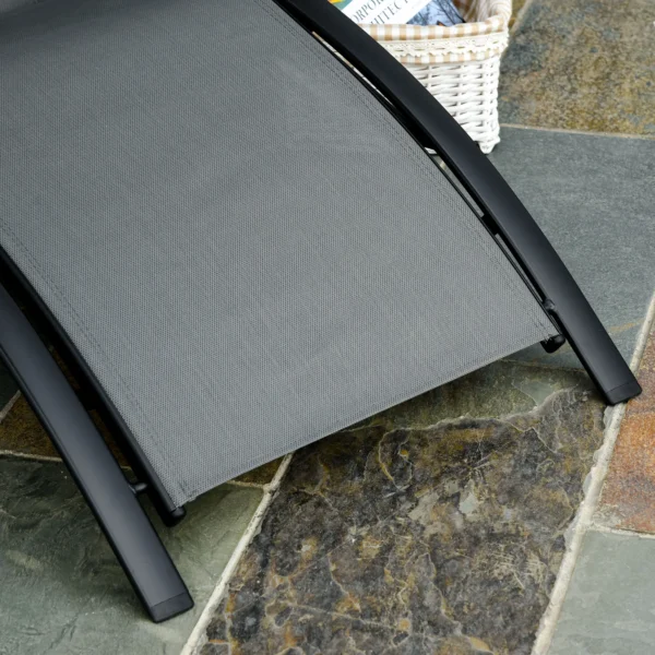 Ligstoel tuinstoel relaxstoel ligstoel alu verstelbaar grijs 171x64x82 cm voor terras & balkon 10