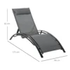 Ligstoel tuinstoel relaxstoel ligstoel alu verstelbaar grijs 171x64x82 cm voor terras & balkon 4
