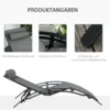 Ligstoel tuinstoel relaxstoel ligstoel alu verstelbaar grijs 171x64x82 cm voor terras & balkon 6