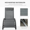 Ligstoel tuinstoel relaxstoel ligstoel alu verstelbaar grijs 171x64x82 cm voor terras & balkon 7