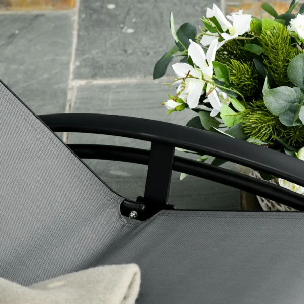 Ligstoel tuinstoel relaxstoel ligstoel alu verstelbaar grijs 171x64x82 cm voor terras & balkon 8