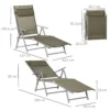 Ligstoel tuinstoel verstelbaar in 7 standen met hoofdkussen opvouwbaar netstof metaal 137 x 63,5 x 100,5 cm voor buitencomfort 4