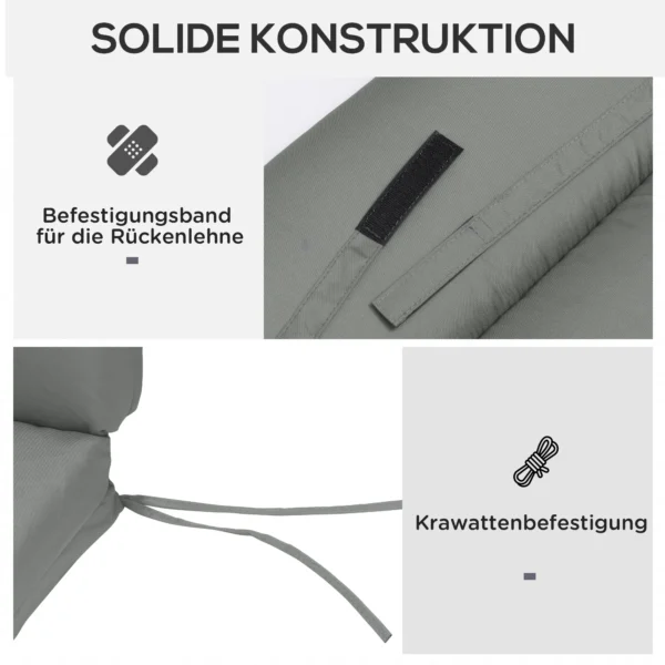 Ligstoelkussen ligstoelkussen zonnebed kussen tuinstoel kussenhoes polyester donkergrijs 196 x 55 x 8 cm 7