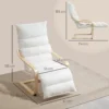 Loungestoel fauteuil met verstelbaar voetensteun, sherpa fleece voor woonkamer schommelstoel met armleuning, relaxfauteuil, leesfauteuil wit 4