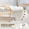 Loungestoel fauteuil met verstelbaar voetensteun, sherpa fleece voor woonkamer schommelstoel met armleuning, relaxfauteuil, leesfauteuil wit 6