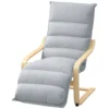 Loungestoel fauteuil met verstelbaar voetstuk, fluweelachtige uitstraling voor woonkamer schommelstoel met armleuning, relaxstoel, leesstoel lichtgrijs 1