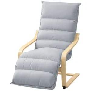 Loungestoel fauteuil met verstelbaar voetstuk, fluweelachtige uitstraling voor woonkamer schommelstoel met armleuning, relaxstoel, leesstoel lichtgrijs 1