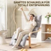 Loungestoel fauteuil met verstelbaar voetstuk, fluweelachtige uitstraling voor woonkamer schommelstoel met armleuning, relaxstoel, leesstoel lichtgrijs 7