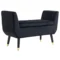 Luxe zitbank gestoffeerde bank met opbergruimte & armleuningen, velvet polyester, rubberhout, zwart, 107x42x65cm voor woonkamer & gang 1