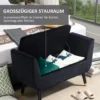 Luxe zitbank gestoffeerde bank met opbergruimte & armleuningen, velvet polyester, rubberhout, zwart, 107x42x65cm voor woonkamer & gang 5