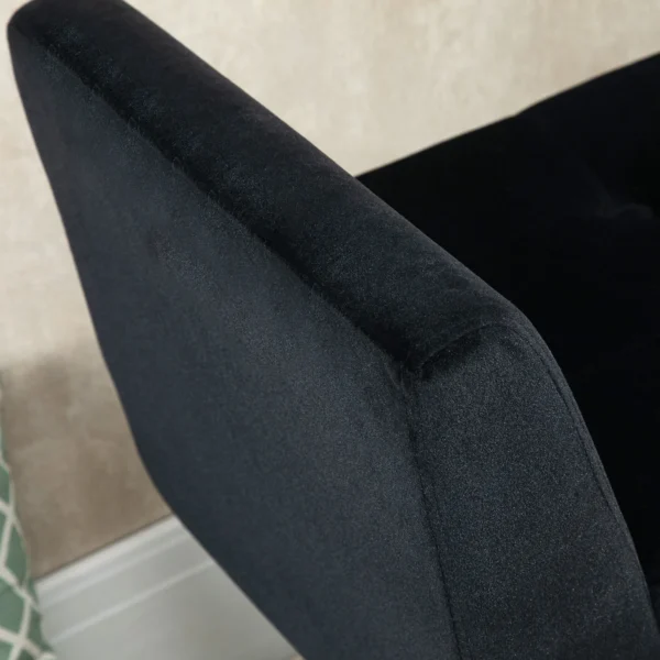 Luxe zitbank gestoffeerde bank met opbergruimte & armleuningen, velvet polyester, rubberhout, zwart, 107x42x65cm voor woonkamer & gang 9