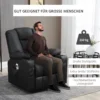Massagestoel, relaxstoel met opsta hulp, tv stoel met usb aansluiting, met ligfunctie, wielen, afstandsbediening, tot 150 kg, zwart 8