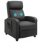 Massagestoel relaxstoel tv stoel 2 punts massage met rugleuning, ligstoel gemaakt van pu schuim zwart 68 x 88 x 98 cm 1