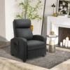 Massagestoel relaxstoel tv stoel 2 punts massage met rugleuning, ligstoel gemaakt van pu schuim zwart 68 x 88 x 98 cm 2