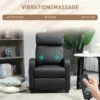 Massagestoel relaxstoel tv stoel 2 punts massage met rugleuning, ligstoel gemaakt van pu schuim zwart 68 x 88 x 98 cm 5