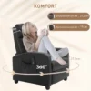 Massagestoel relaxstoel tv stoel 2 punts massage met rugleuning, ligstoel gemaakt van pu schuim zwart 68 x 88 x 98 cm 8