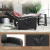 Massagestoel relaxstoel tv stoel 2 punts massage met rugleuning, ligstoel gemaakt van pu schuim zwart 68 x 88 x 98 cm 9