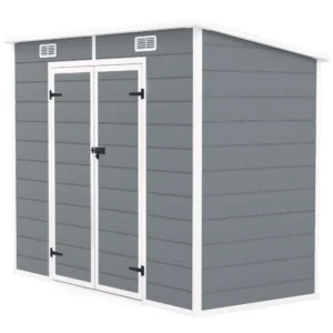 Metalen tuinhuis 2,4 x 1,3 m, waterdichte tuinschuur, tuinschuur voor de tuin, grijs 1
