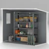 Metalen tuinhuis 2,4 x 1,3 m, waterdichte tuinschuur, tuinschuur voor de tuin, grijs 10
