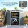 Metalen tuinhuis 2,4 x 1,3 m, waterdichte tuinschuur, tuinschuur voor de tuin, grijs 8