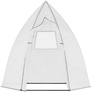 Mini broeikas overwinteringstent met roldeur 160x140x180cm voor tuin balkon winterscherm wit 1