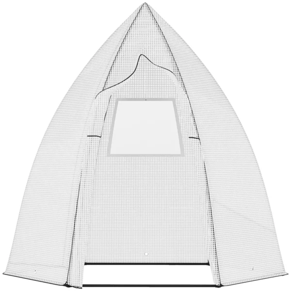 Mini broeikas overwinteringstent met roldeur 160x140x180cm voor tuin balkon winterscherm wit 1